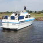 Fairline Turbo 36 - Keimar on the river (stern view)