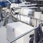Broom 1070 - Aft deck with storage box, transom chain gate and fender baskets