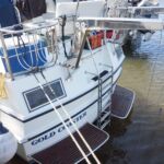 Broom Crown 37 - Stainless steel davits, bathing platform and bathing ladder