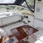 Broom 345 - Helmseat back reverses to create social seating when at mooring