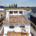Upper deck with dinghy winch and chocks