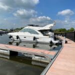 Galeon 390 Flybridge - Lady Izzy moored stern to