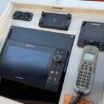 Broom 415 - Raymarine navigation equipment with lockable hatch lid.