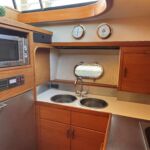 Princess 435 - Galley with electric hob, microwave, large fridge and double sink